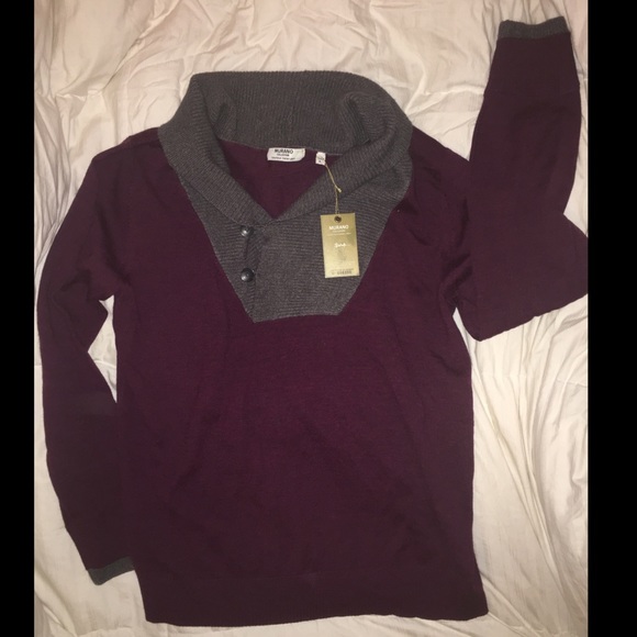 Murano Other - 💚❤️ NWT Murano Italian Burgundy & Grey Sweater